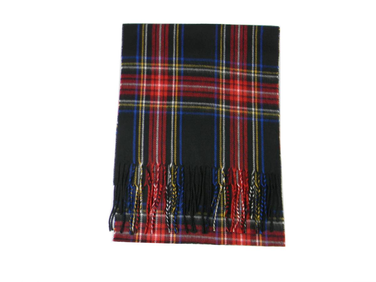 Sciarpa a quadri tartan uomo scozzese blu e rossa made italy - Picture 4 of 4