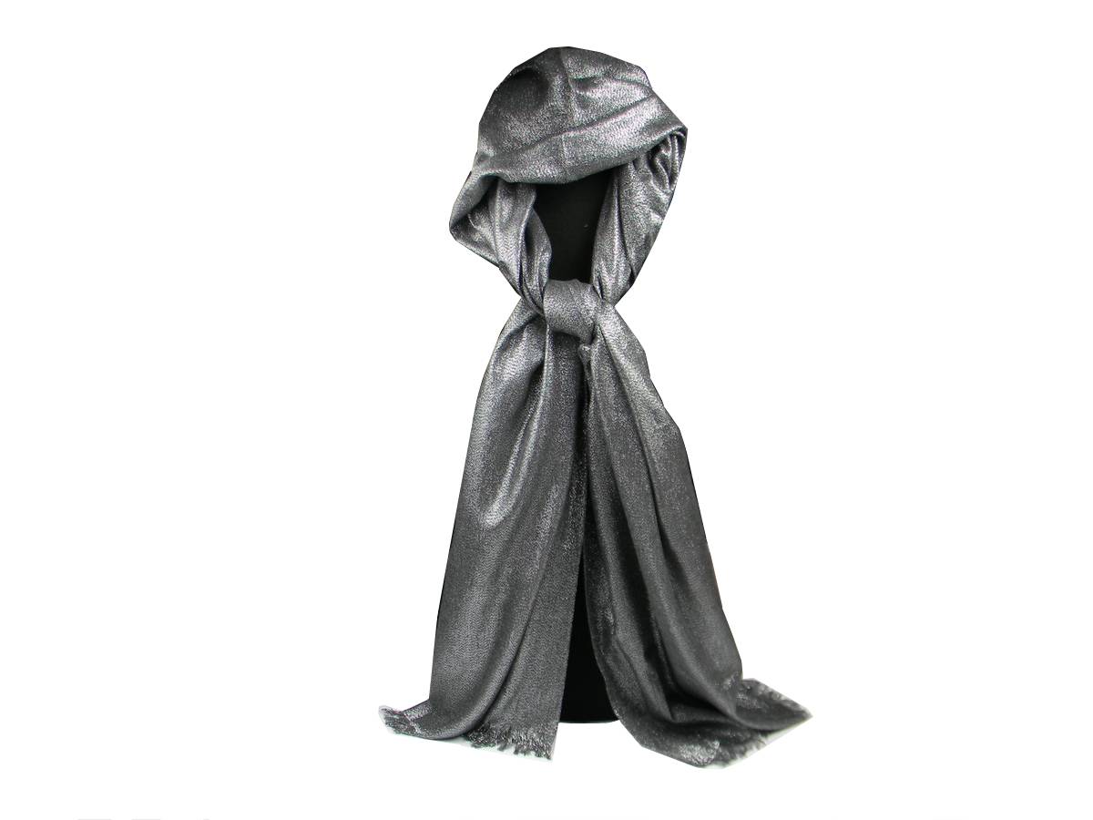 Stola donna grigio perla e argento stola lurex argentata stole coprispalle - Foto 8 di 8