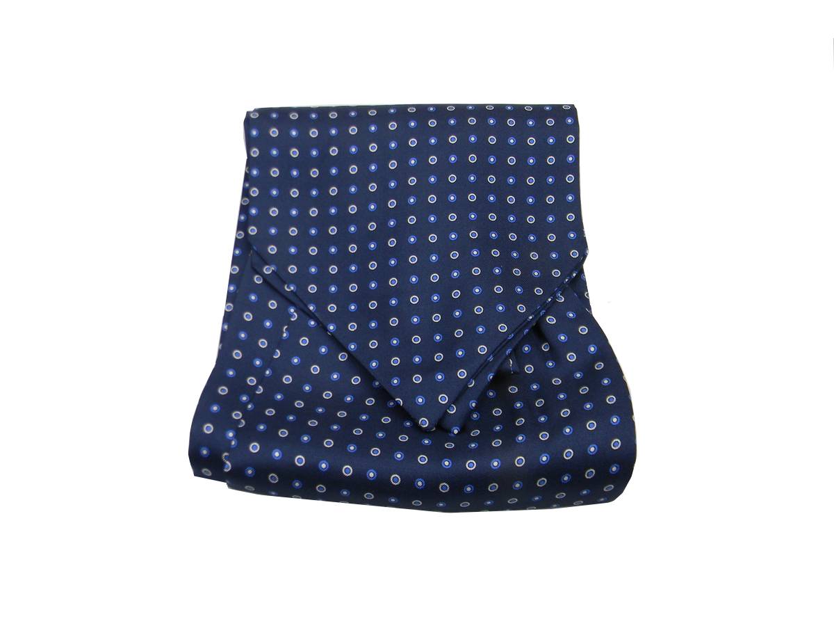 Foulard uomo di seta ascot cashe blu fantasia disegni gialli rossi verdi azzurri - Foto 17 di 18