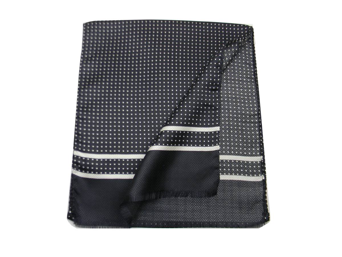 Bufanda seda hombre azul burdeos negro blanco lunares pellets loco Italia - Imagen 11 de 16