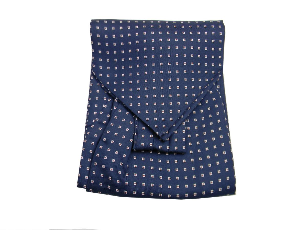 Foulard uomo di seta ascot cashe blu fantasia disegni gialli rossi verdi azzurri - Foto 13 di 18