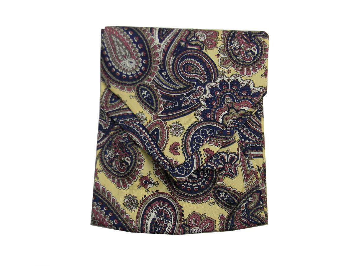 Foulard Homme Soie Imprimée Motifs Paisley Cachemire Ascot en Cashe Avec Italy - Imagen 14 de 14