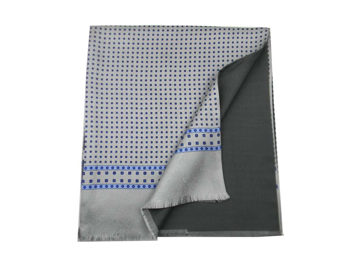 Écharpe Laine Soie Homme Gris Silke Laine Double Foulards Élégant Made IN Italy - Picture 8 of 9