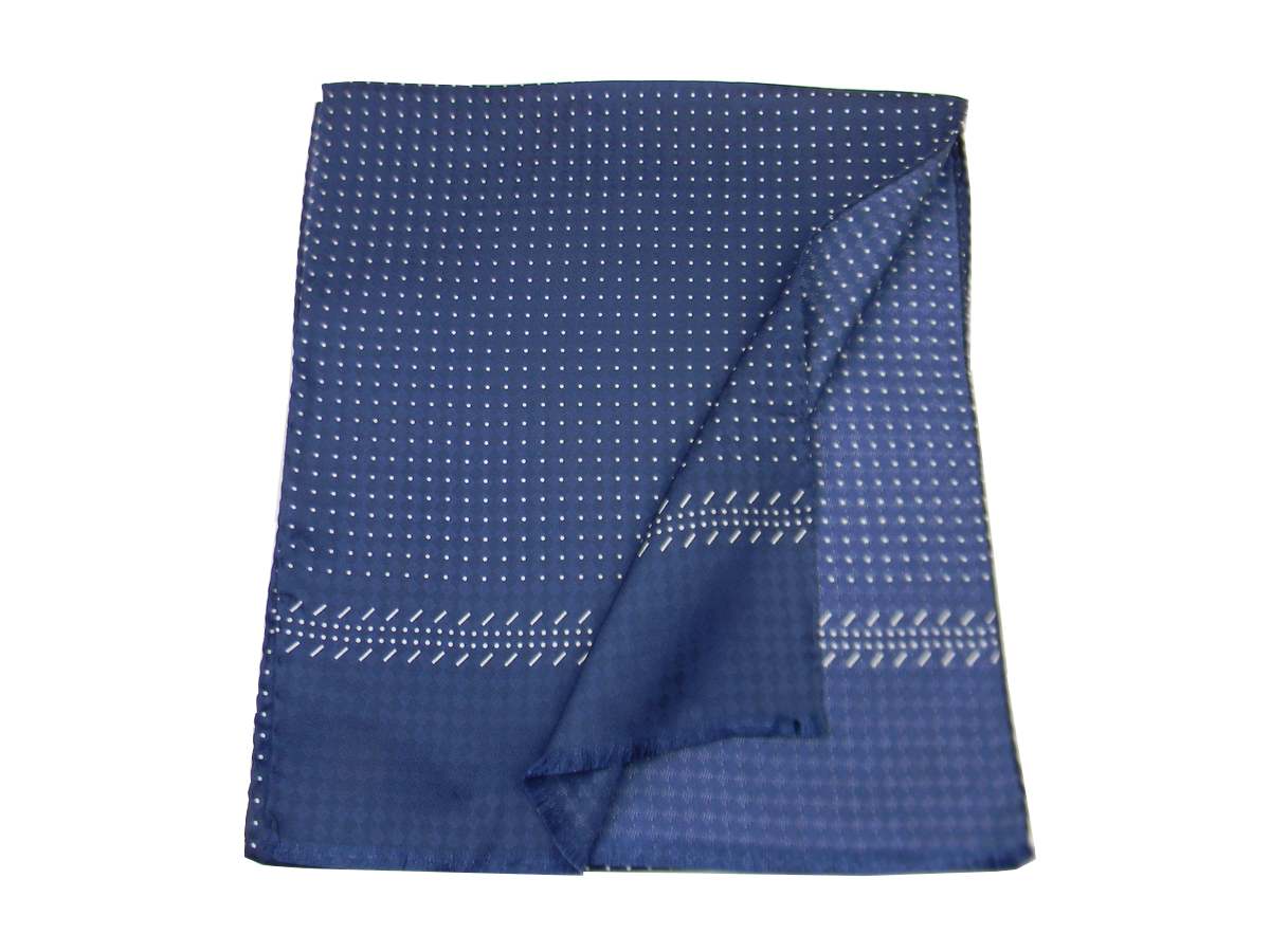 Bufanda seda hombre azul burdeos negro blanco lunares pellets loco Italia - Imagen 13 de 16