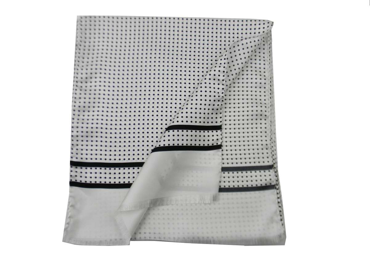 Bufanda seda hombre azul burdeos negro blanco lunares pellets loco Italia - Imagen 12 de 16