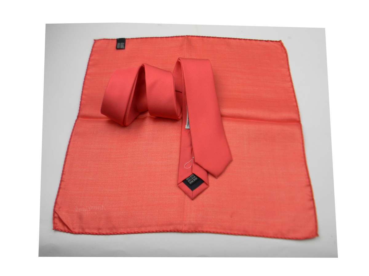 Ensemble Assorti Cravate Slim 5 Et Sac à Main Soie Couleur Unie Mouchoir M Italy - Imagen 12 de 29