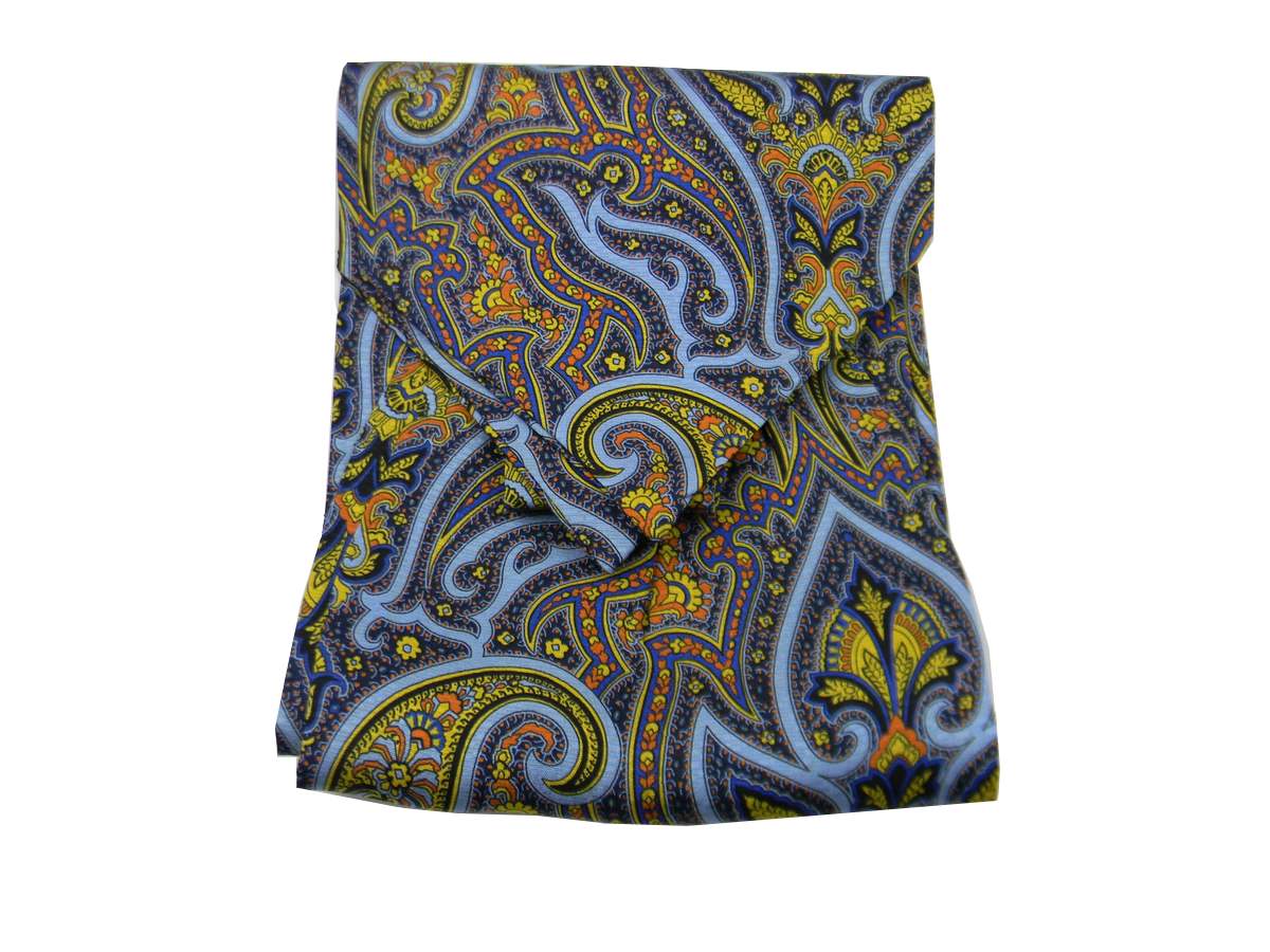 Ascot Hombre Seda Pura Varios Dibujos Cachemira Multicolor Producto De - Imagen 15 de 16