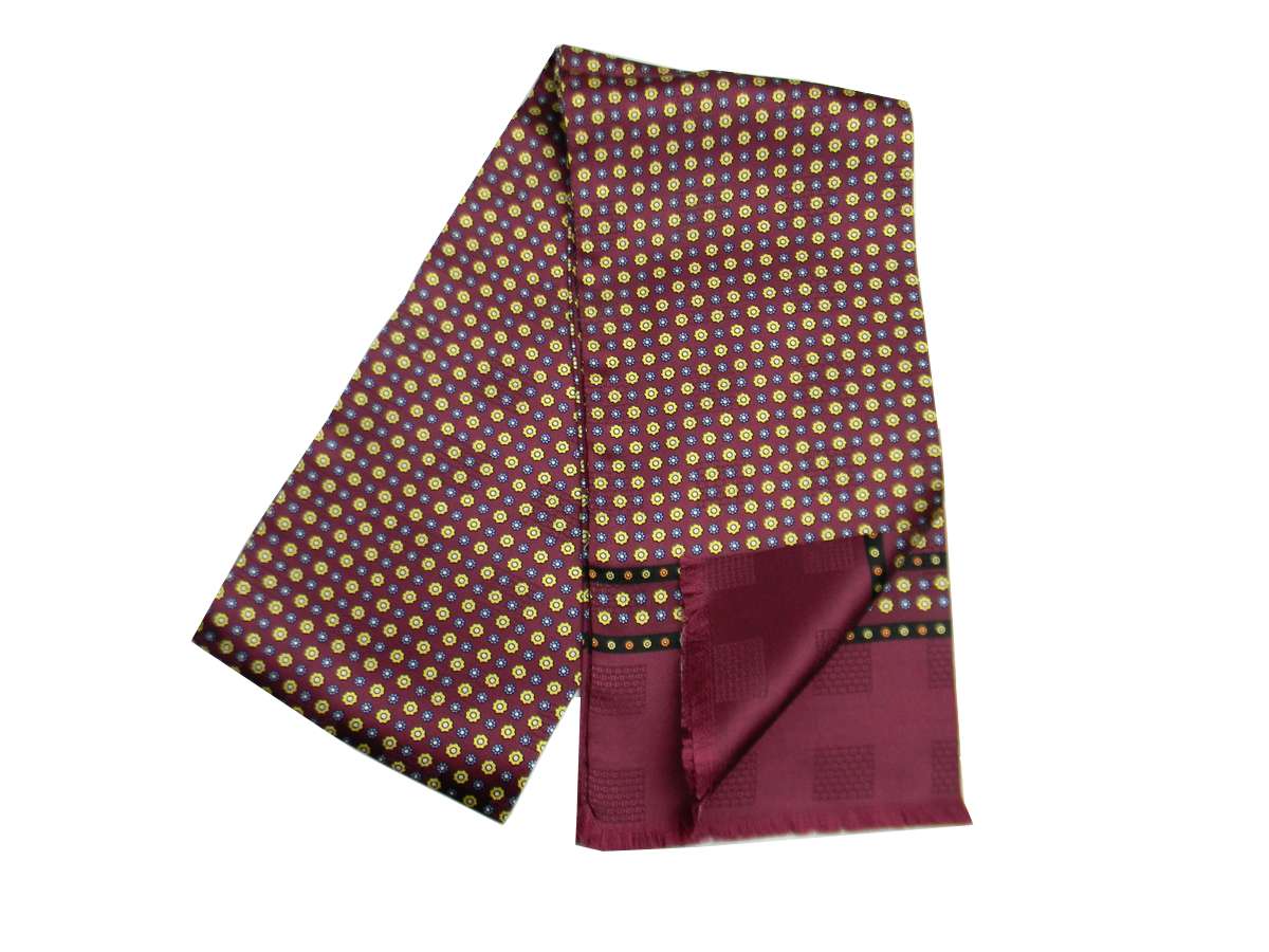 Schal Seide Silk Scarf Herren bordeax dunkelrot elegant ds Raute Made in Italy - Bild 15 von 16