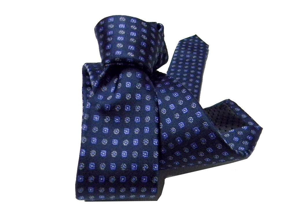 Cravatta uomo slim size 6 7 blu e azzurra varie cravatte blu microdisegn azzurro - Imagen 7 de 9
