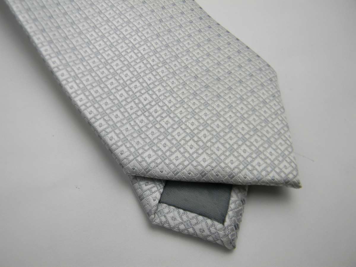 Cravatta cerimonia grigio grigia grigi Cravatte Bianche Bianca perlata necktie - Picture 13 of 13