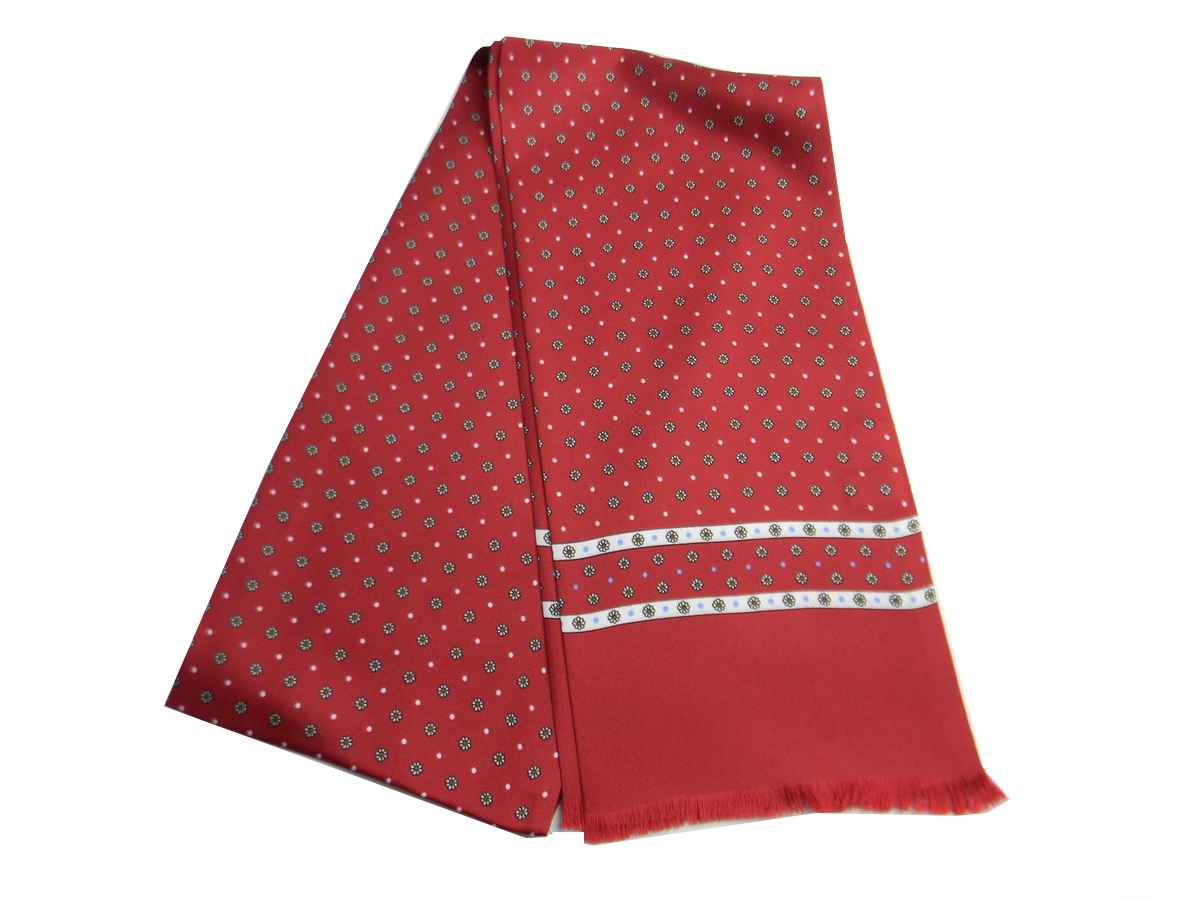 Schal Seide Silk Scarf Herren bordeax dunkelrot elegant ds Raute Made in Italy - Bild 16 von 16