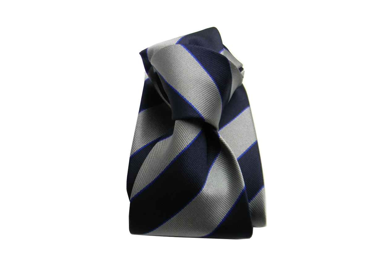 CRAVATTA elegante UOMO A RIGHE SETA SILK grigio necktie striped cerimonia ITALY - Imagen 12 de 13