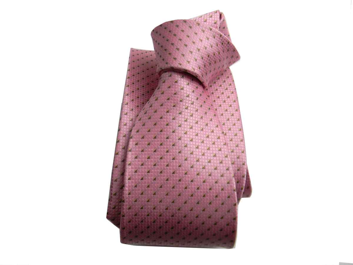Herren Seidenkrawatte rosa lila Microdesigns verschiedene Kreise Kastanien Top Class - Bild 15 von 15